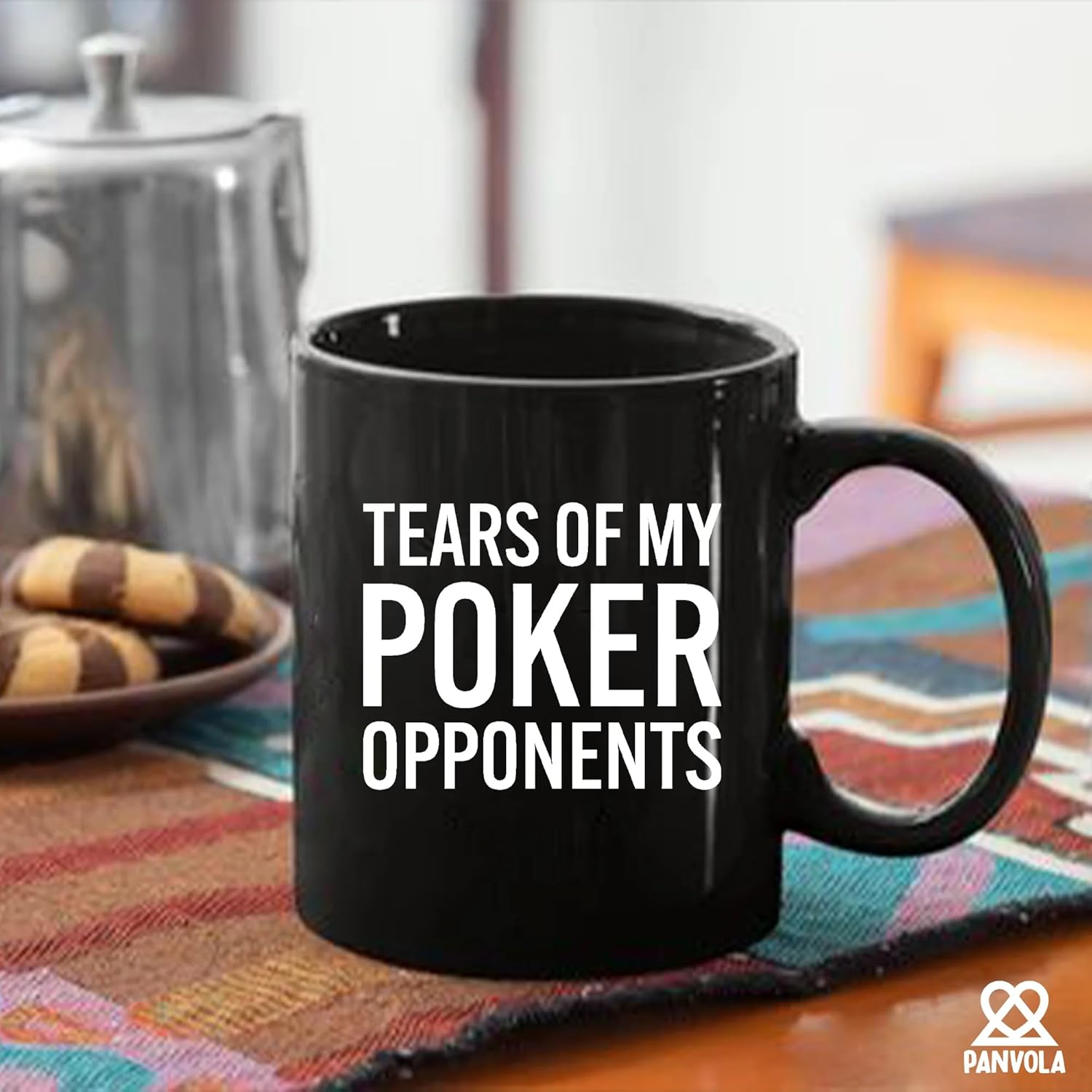 Panvola Tears of My Poker Opponents Funny Gift for Poker Lovers Players Coworker Friends Dad Mom Husband Wife Sister Brother Card Games Ceramic Coffee Mug (Black, 11 oz) - Image 8
