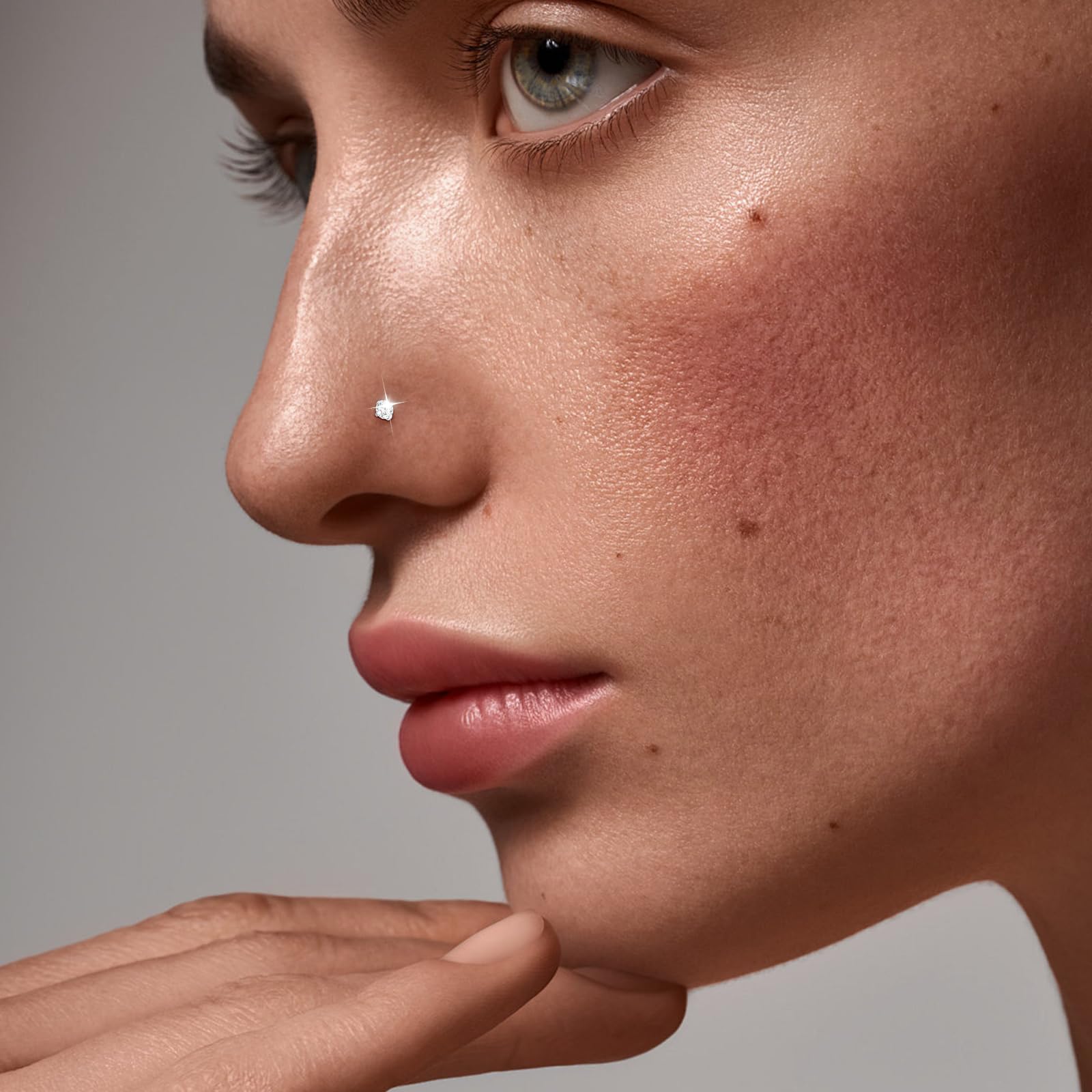 AceFun 20G piercing nariz titanio plata 1 forma G23 plata recta Piercing nariz Joyería para Mujeres Hombres plata circonio cúbico diamantes 1.5mm 2mm 2.5mm 3mm — view 8
