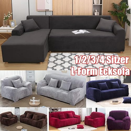 Miniatura 9 de cjc Fundas de sofá modular superelásticas  2 fundas de sofá antideslizantes de terciopelo con parte inferior elástica para sofá modular en forma de