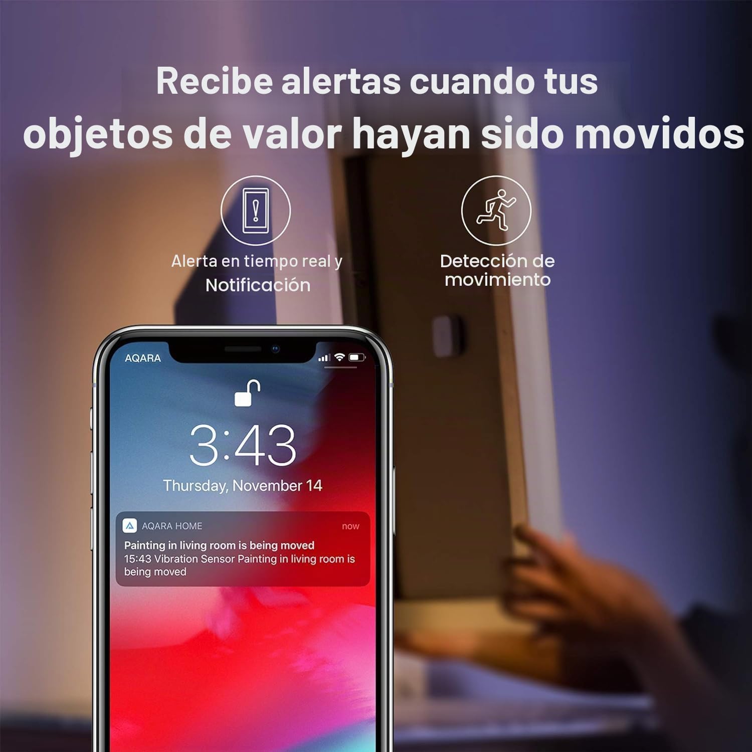 Aqara Sensor de Vibración, Requiere AQARA HUB, Conexión Zigbee, para Sistema de Alarma y Domótica, Mini Detector Inalámbrico de Rotura de Cristales, Compatible con Apple HomeKit e IFTTT