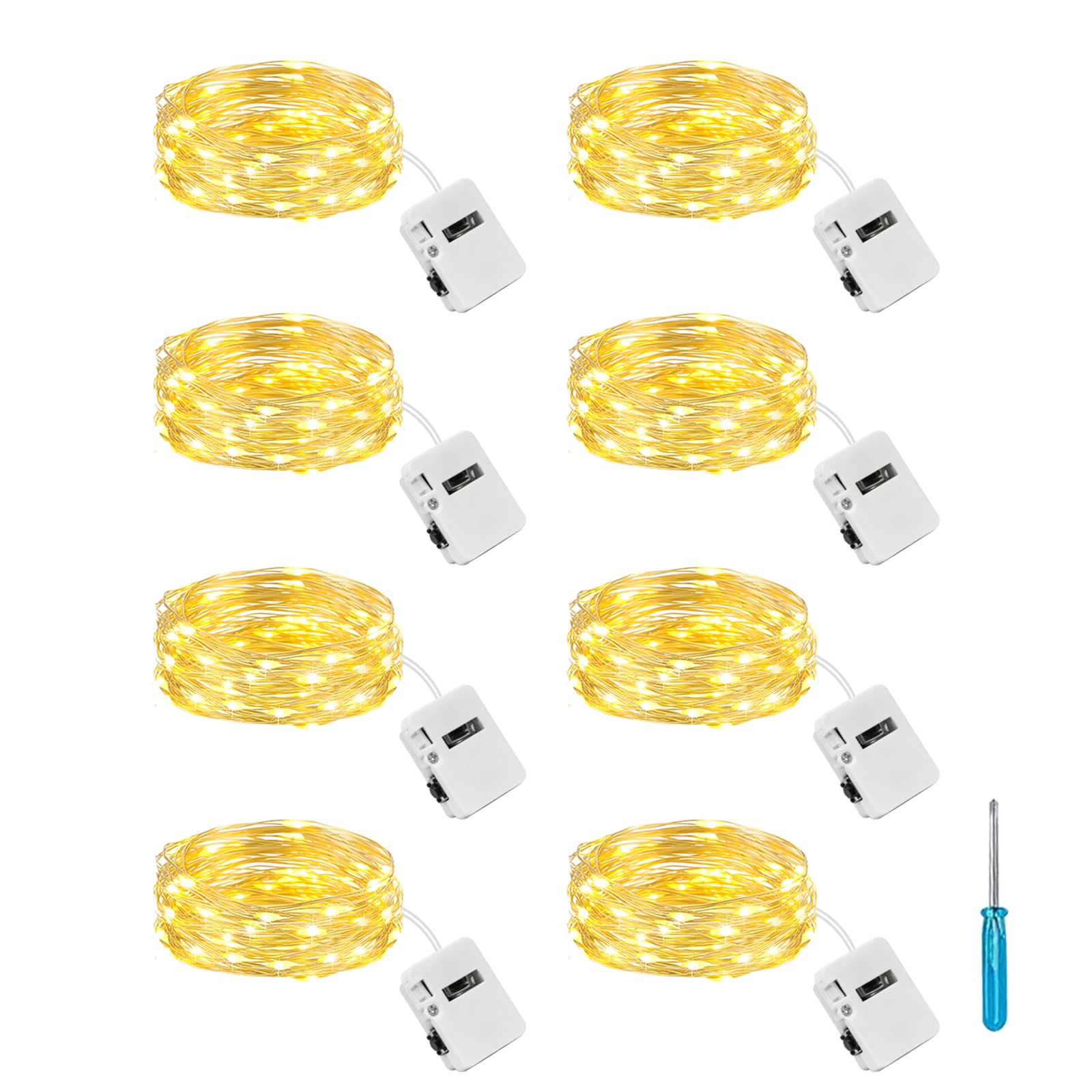 litogo 8 Stück Lichterkette Innen Batterie, 2M 20 LED Mini Lichterkette