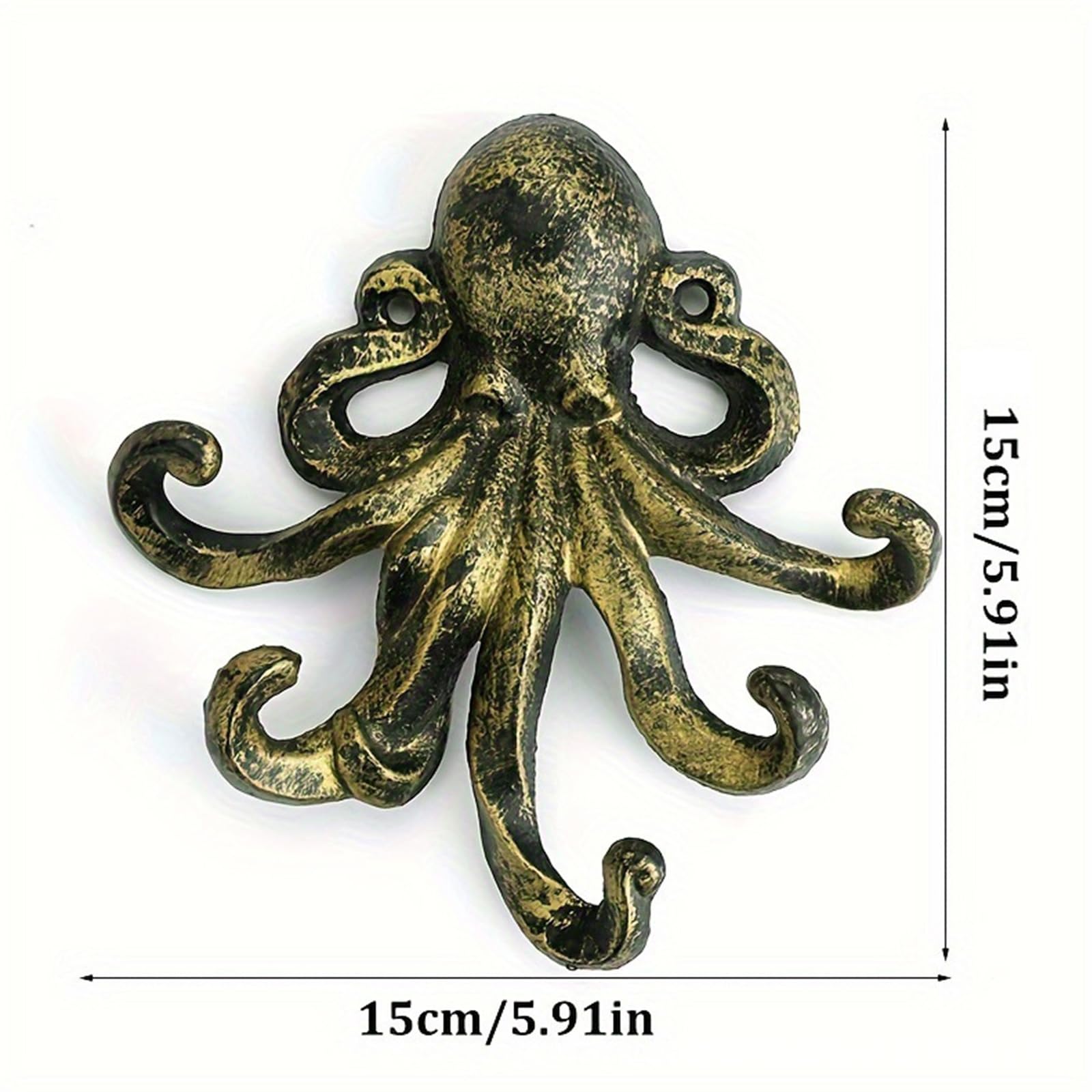 Dekorativer Oktopus Wandhaken aus Eisen mit 8 stabilen Armen Dekorativer Kleiderhaken, perfekt für die Organisation von Eingangs oder Außenbereichen Retro Oktopusse