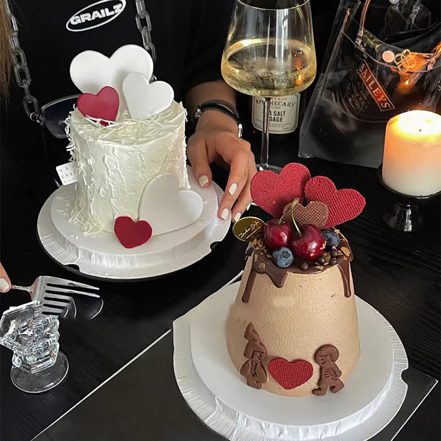 Photo 1 of 12 Pcs Valentines Day Cake Topper Glitter Red Heart Pink Love Cupcake Topper for Cake Decorations Valentine's Wedding Party Holiday Supplies 2 Kits