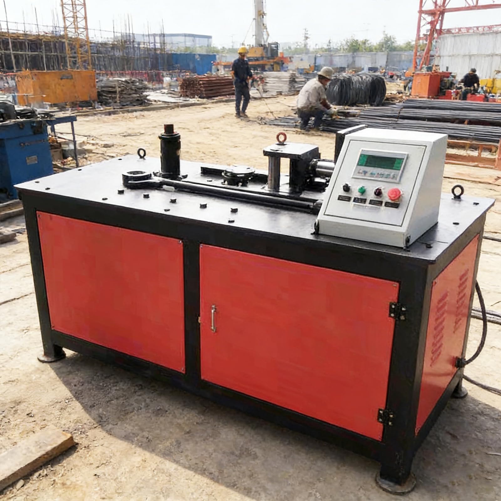 Automatic Rebar Bending and Cutting Machine, Mini Steel Bar Bending Machine Portable Rebar Bender for Small Workshop Use