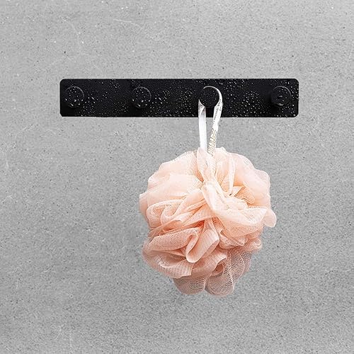 Miniatura 5 de AJLTPA Perchero montado en la pared, ganchos negros adhesivos y atornillados, ganchos de pared de acero inoxidable para colgar sombreros, toallas,