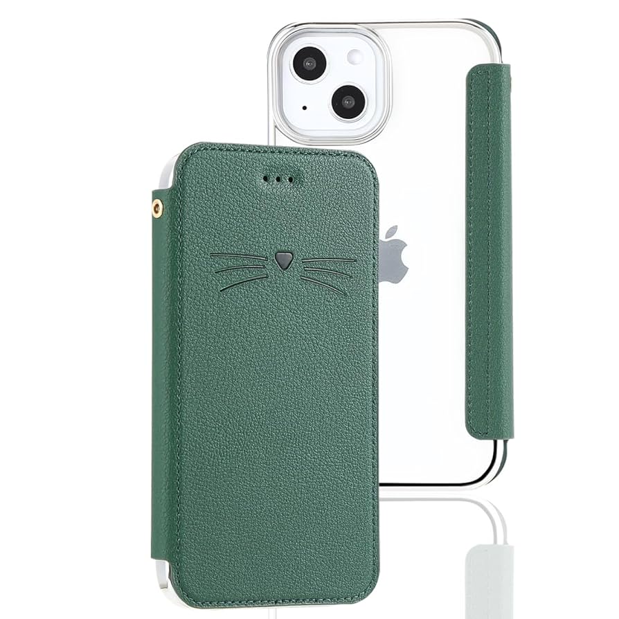 Amazon.co.jp: iPhone 14 スマホケース 手帳型 背面クリア 透明