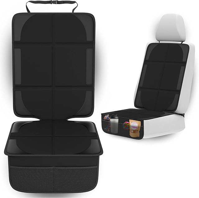GADLANE Child Seat Protector for Car - Waterproof Car Seat Protector ISOFIX Universal Fit for Toddler, Baby Or Dog, Mesh Pockets Anti Slip Material Protects Upholstery from Scratches & Stains - 1PCS
