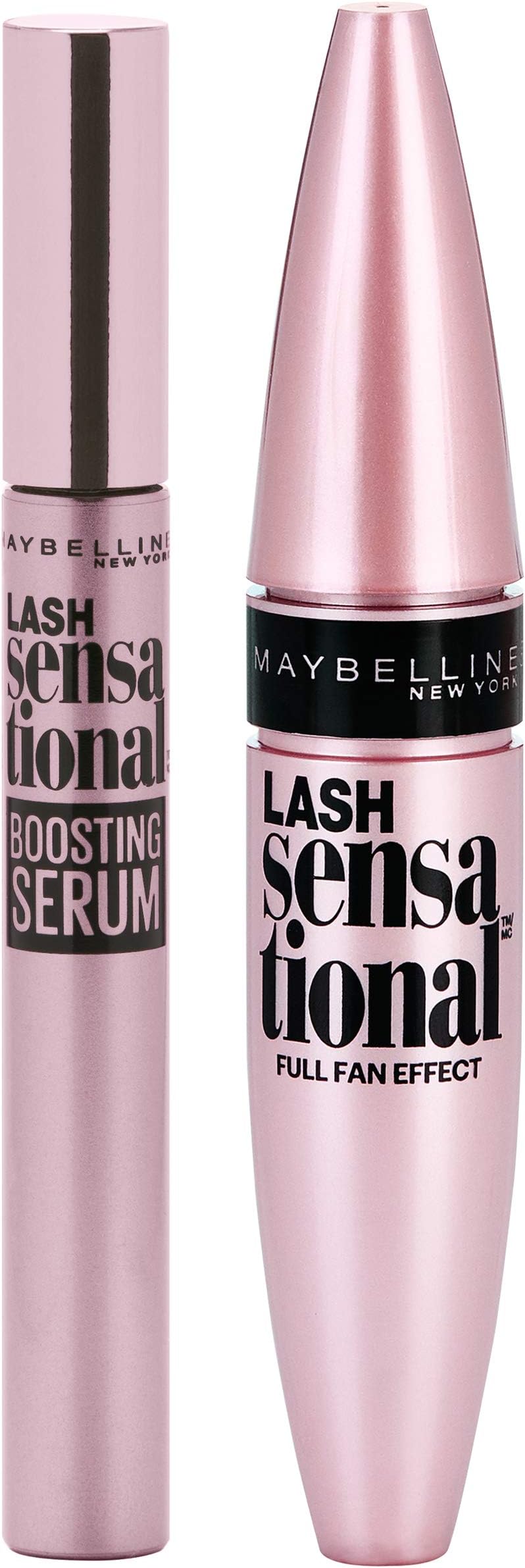 Maybelline Lash Sensational Boosting Eyelash Serum & Washable Mascara Set, Blackest Black