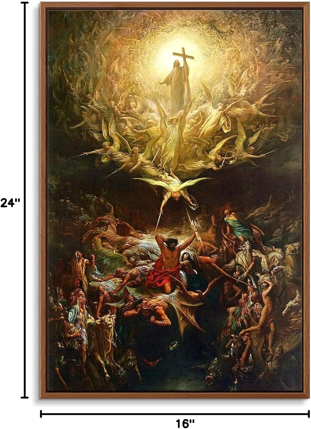 Floating Frame Canvas Print Wall Art - The Triumph of Christianity Over Paganism by Gustave Doré - 16x24 inches