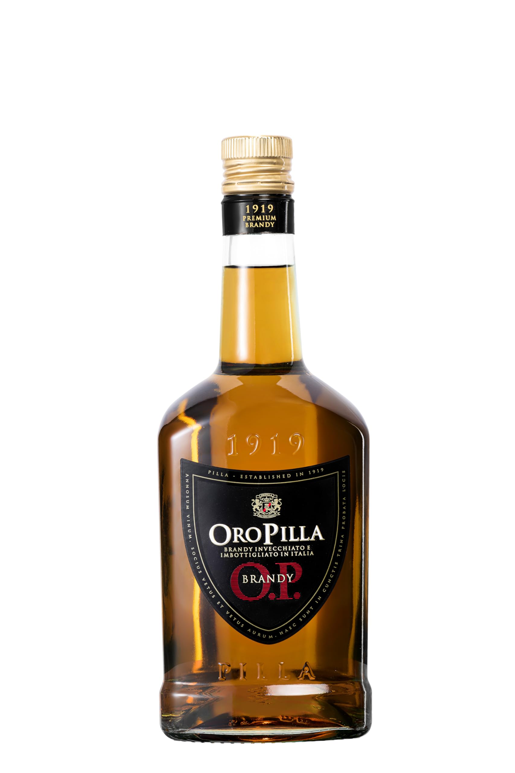 Oro Pilla 70cl- Charaktervoller Brandy, in Italien gereift und abgefüllt. Markanter Geschmack. 38% vol.