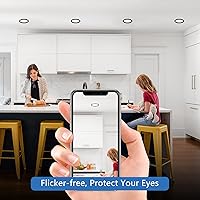 Vista 4 de CycevSun Luces empotrables negras sin lata de 6 pulgadas, iluminación exterior de soffito, regulables y 3000 K, 4000 K, 5000 K, seleccionables, 12