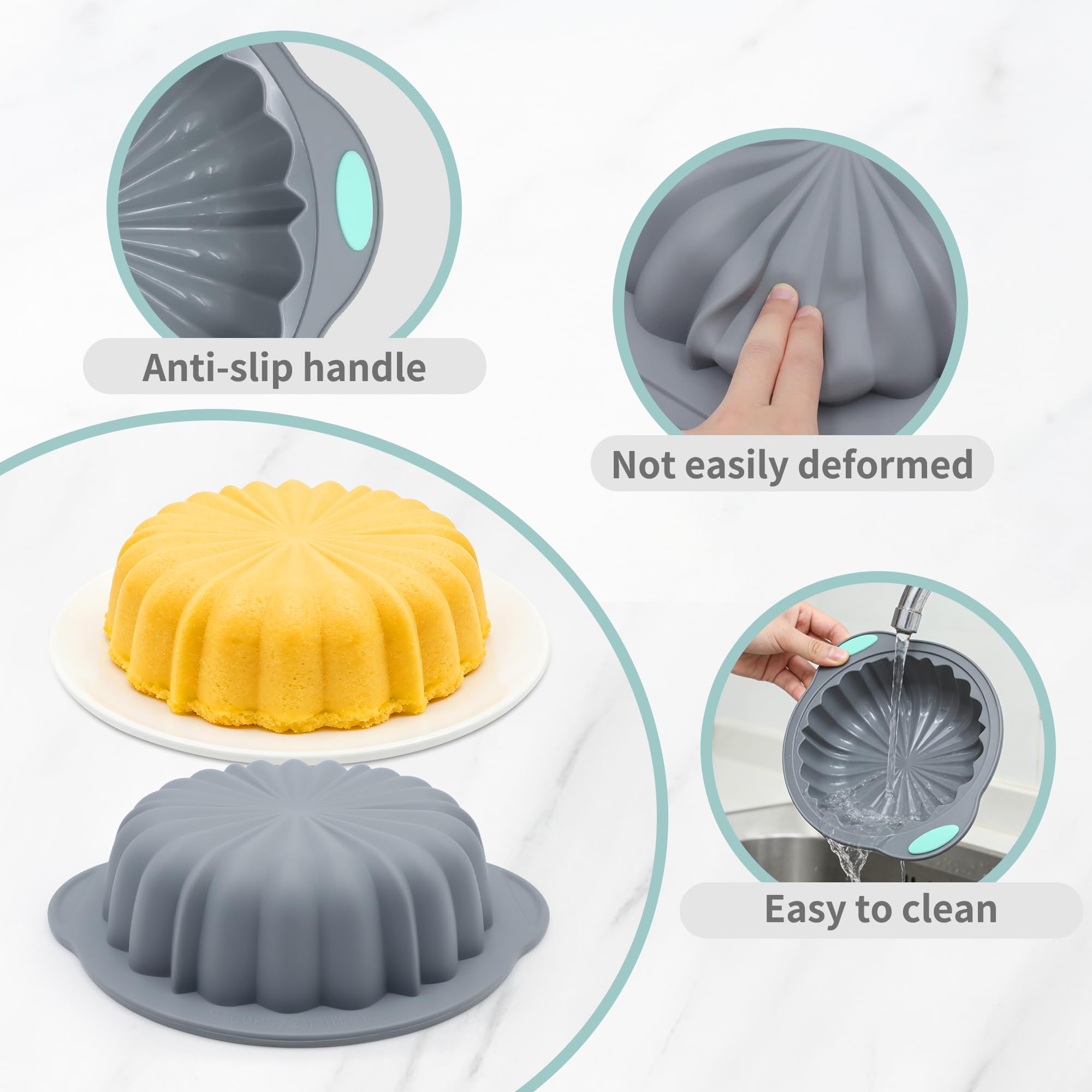 To encounter Juego de 51 moldes de silicona para hornear, antiadherentes con moldes para hornear, molde de dona reutilizable, moldes de silicona de grado alimenticio para pasteles, galletas