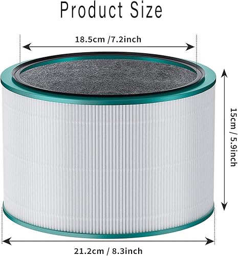 Miniatura 6 de Paquete de 2 filtros HEPA HP01 HP02 de repuesto compatibles con purificador de aire Dyson HP01 HP02 DP01, filtro de vidrio H13 True HEPA de 360 para