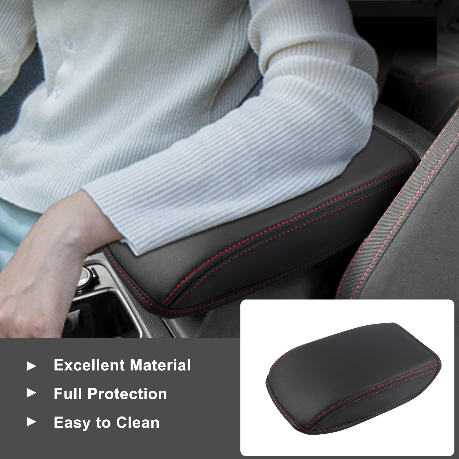 BIXUAN Golf8 compatibile con VW Golf 8 Mk8 2020-2024 2025 Copertura per Braccioli Console Centrale Rivestimento Bracciolo, Coperchio interno accessori di protezione in pelle