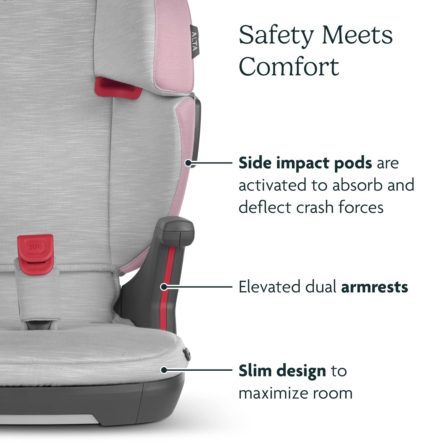 UPPAbaby Alta V2 High Back Booster Seat/Seven-Position, Active Support Headrest for Growing Children/SecureFit Integrated Belt Guide + Positioner/Cup Holder Included/Iris (Grey Mélange) Everything Else