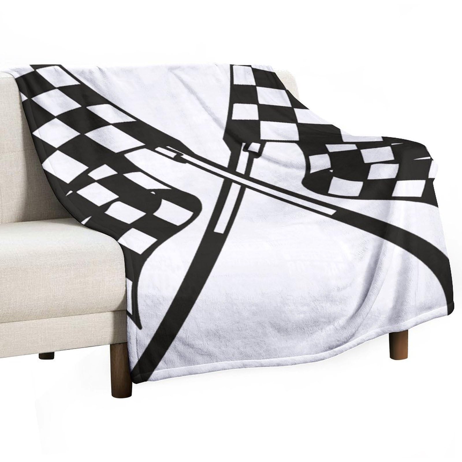 MHYRAC Flannel Blanket, Checkered Flags Race Flag Throw Blanket for Couch Sofa Bed Office, Soft And Comfortable Without Pilling