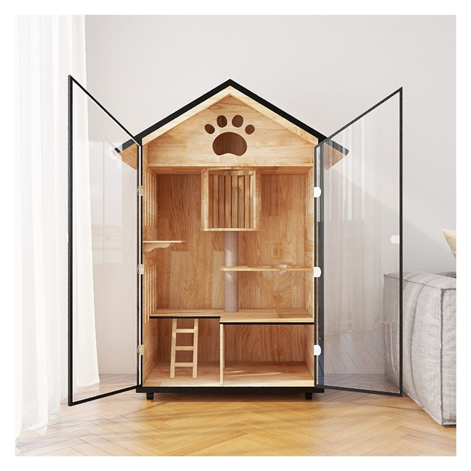 villa per gatti Gabinetto for gatti Gabbia for Villa for Lettiera for Cuccia for Sala parto for (A3) Per interni