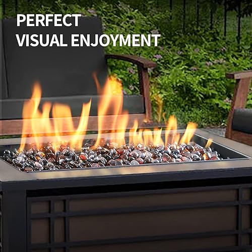 Miniatura 4 de Vidrio de fuego para hoguera  Cuentas de vidrio para hoguera de 34 pulgadas  Vidrio de fuego de alto brillo para fogata de propanogas y chimenea