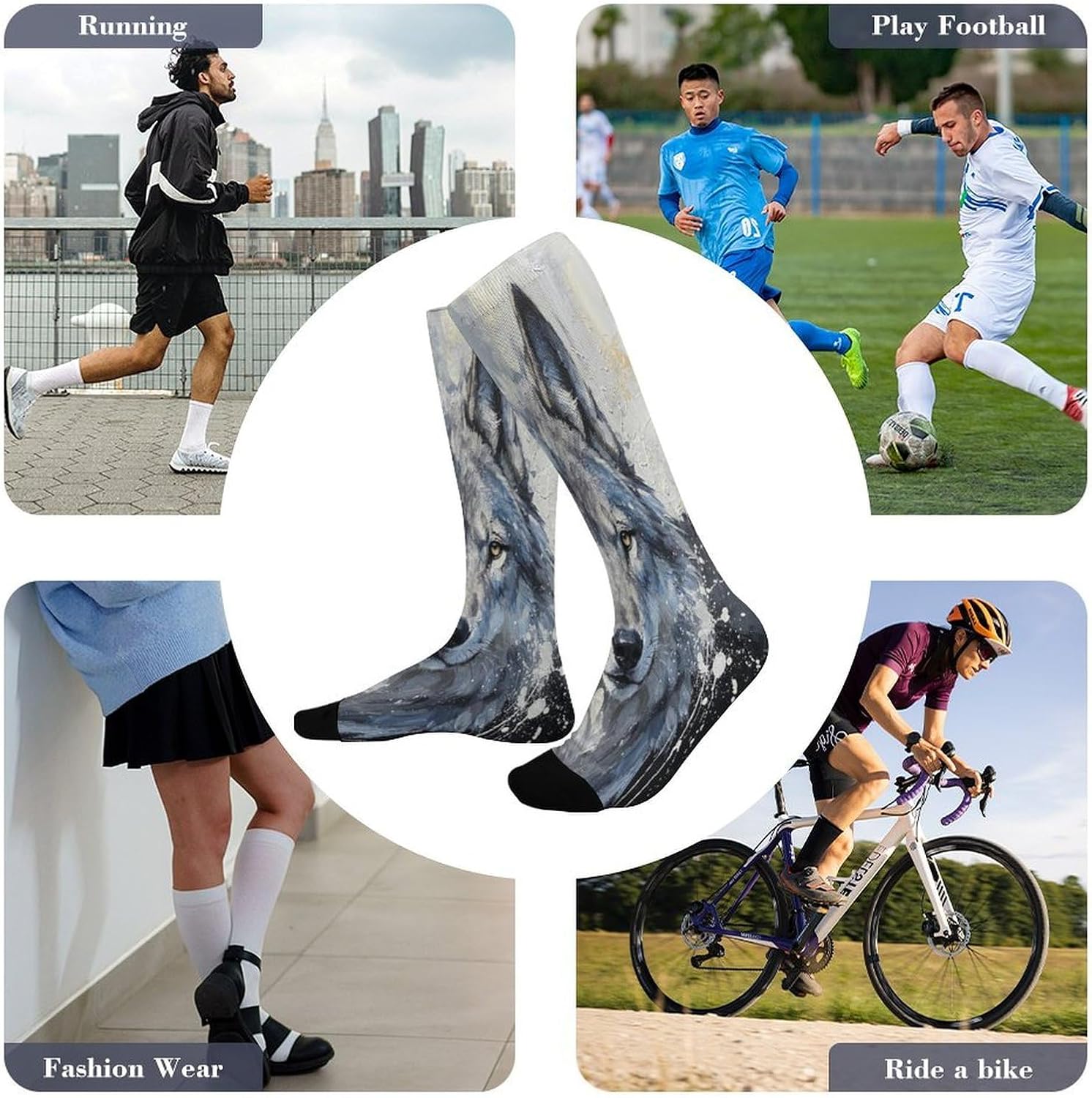 Animal Crew Socks Calf Socks Athletic Crew Sock