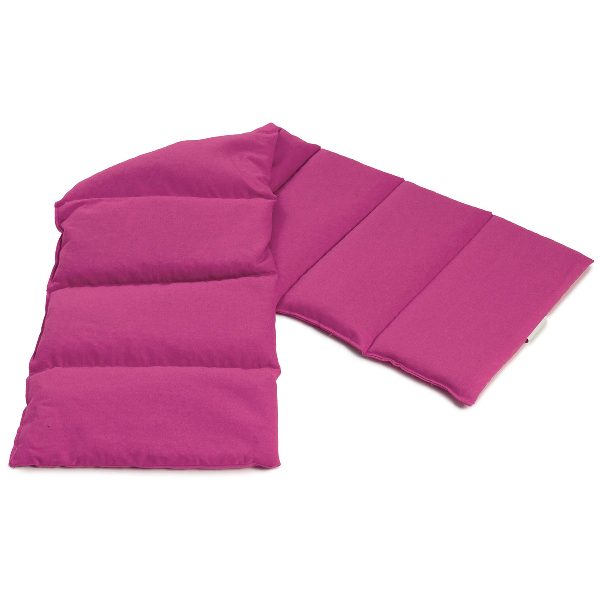 Cuscino termico - Cuscino con semi di uva, 75x20cm. Cuscino riscaldabile per la schiena, il ventre e molto altro, con 8 compartimenti. Terapia caldo e freddo (fucsia)
