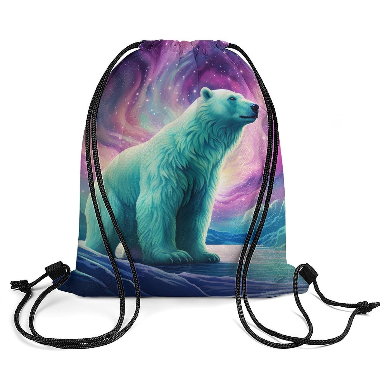 Polar Bear Drawstring Backpack Durable Sport Gym Bags Daypack for Men Women 35 * 42cm