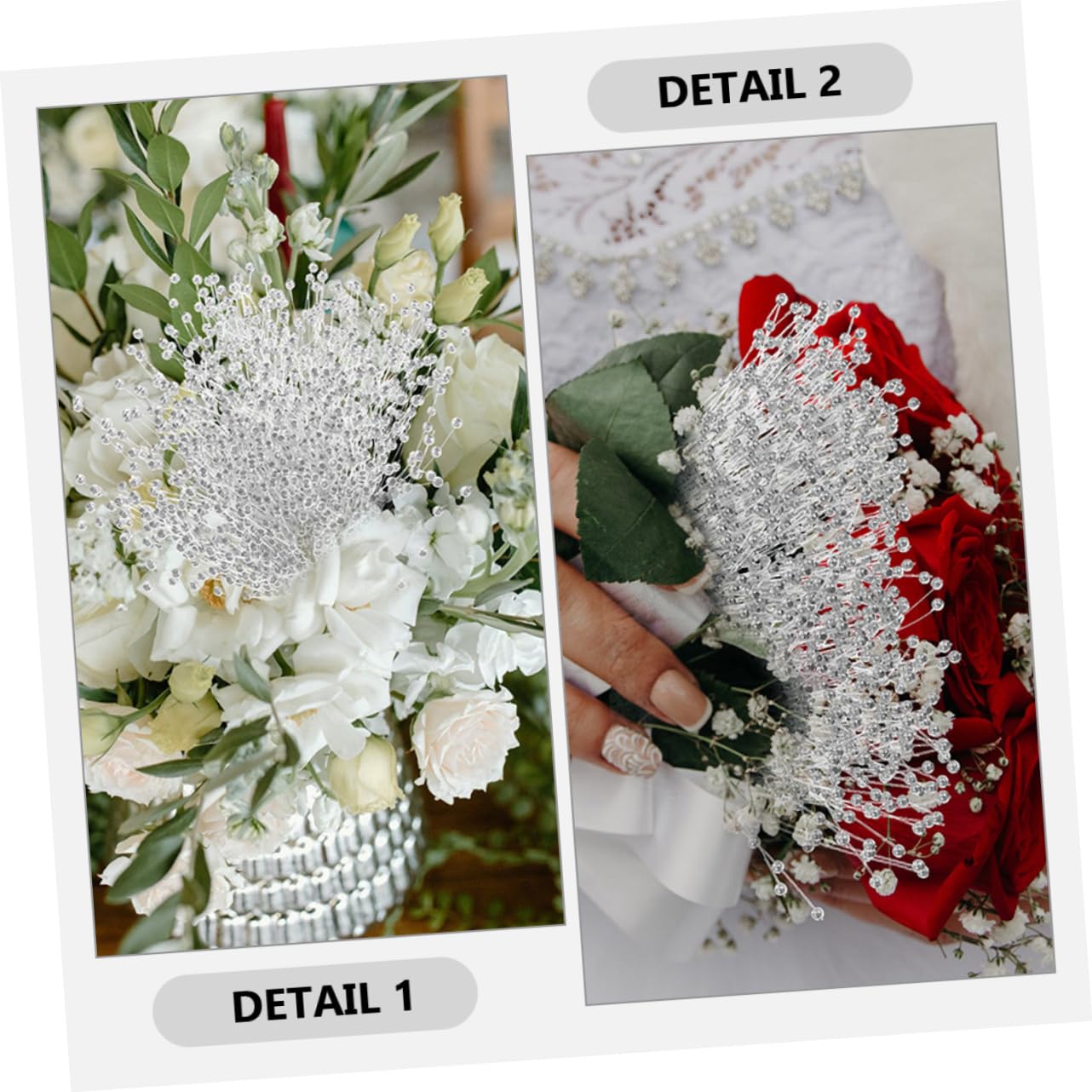Angoily 200pezzi Ghirlande in Plastica Forniture per Bouquet Fai da Te Decorazioni per Feste Matrimonio Filo Centrotavola Vaso da Tavolo Materiali per Composizioni Floreali