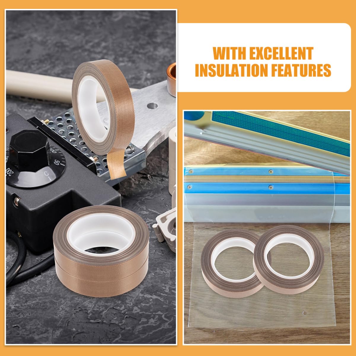 ULTECHNOVO 8rolls Duct Tape Heavy Duty Replacement High Temperature Insulation Tape Sealer