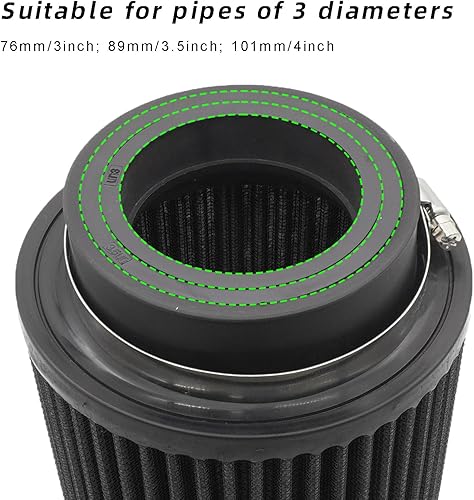 Miniatura 6 de Filtro de admisión de cono de 4 pulgadas para entrada de aire frío del motor 2.992 in 3.504 in 3.976 in Filtros de rendimiento universal