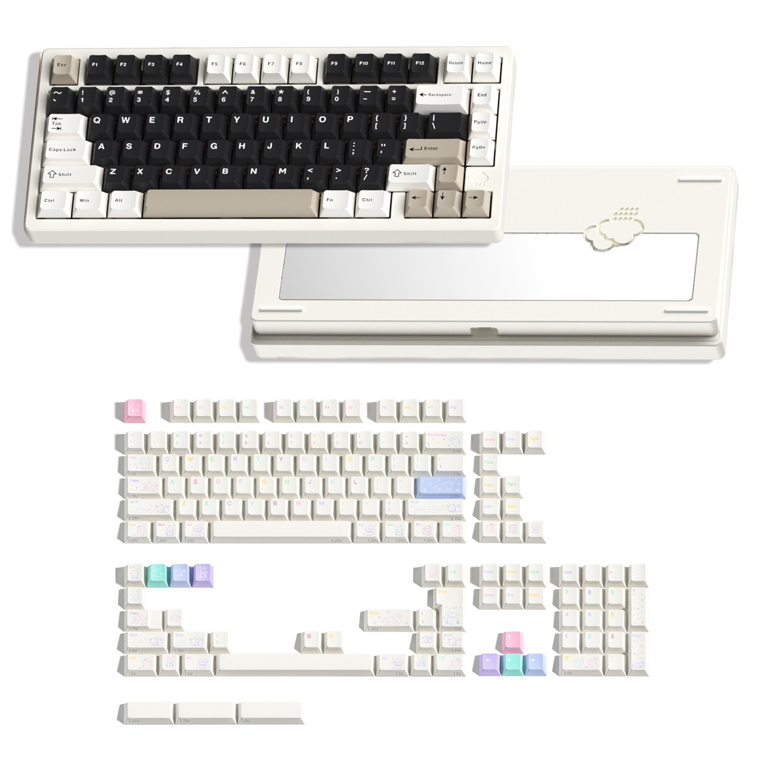 Amazon | WOBKEY Rainy 75 メカニカルキーボード(Color (ホワイト 英字
