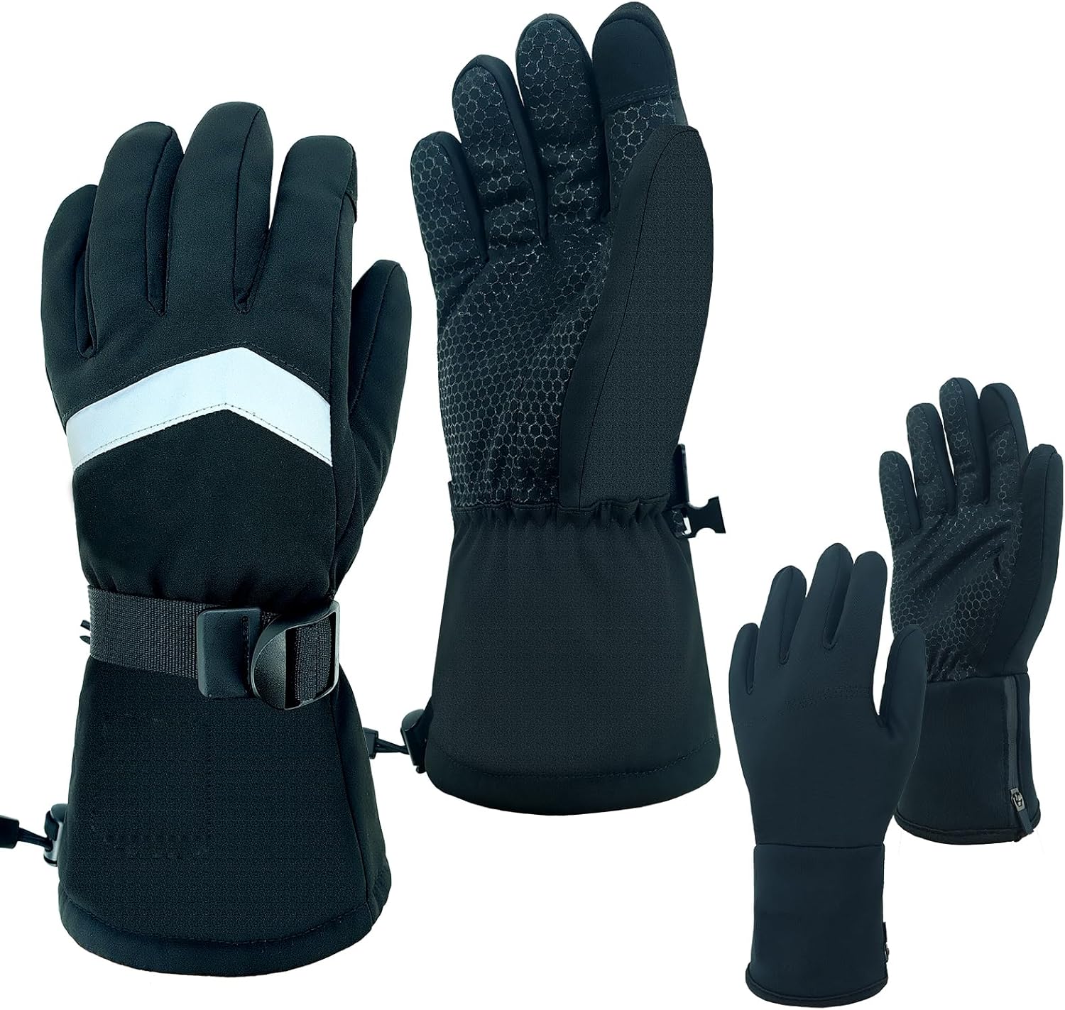 Skiing Gloves for Men Women Liners for Typing Winter Driving Cycling Workout,Waterproof Windproof Skiing Snowboarding Gloves for Outdoor Sport