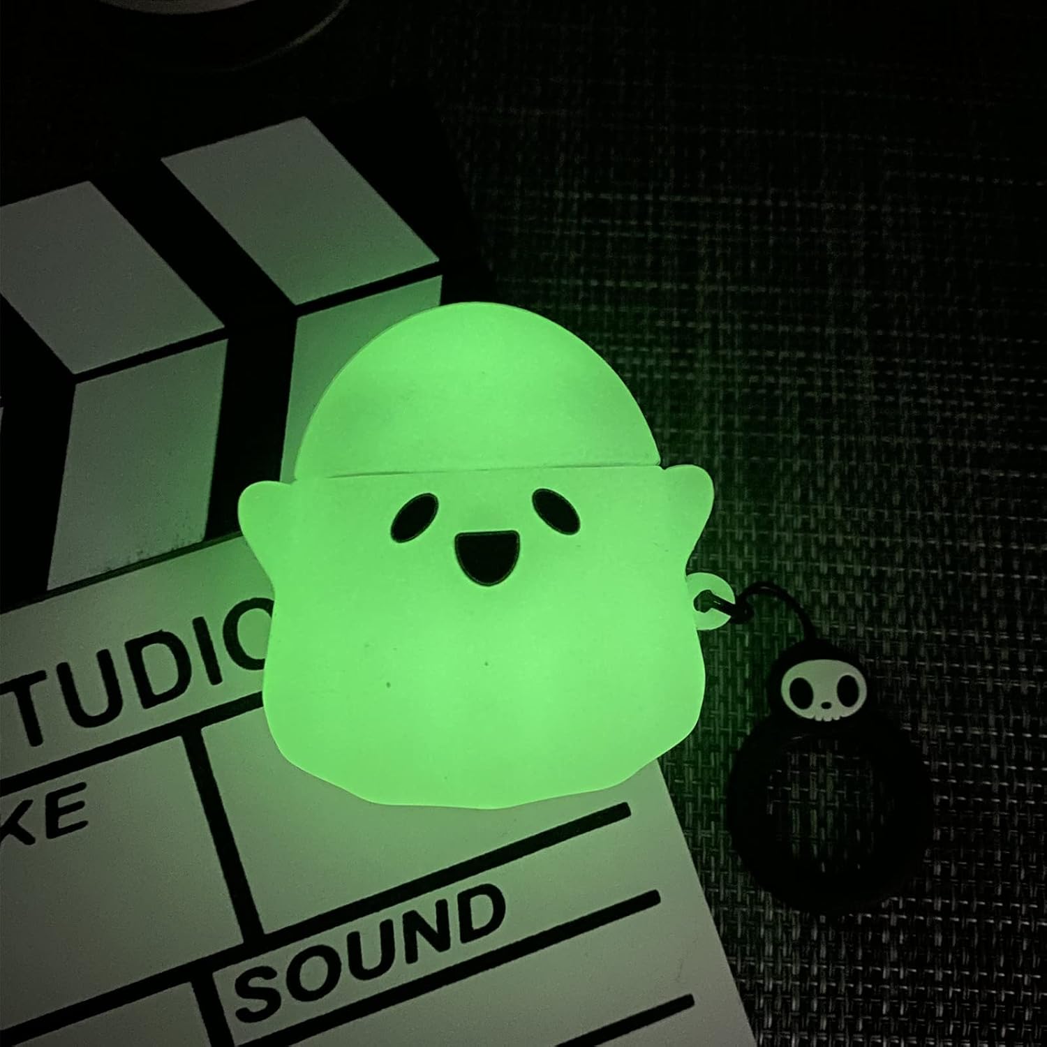 Compatible with AirPods 2/1 Case Cover, [Glow in The Dark] Cute Ghost Case for Airpods 2nd & 1st, Soft Silicone Anime Funny Case for Apple AirPods 2/1 for Women Men Kids Girls Boys