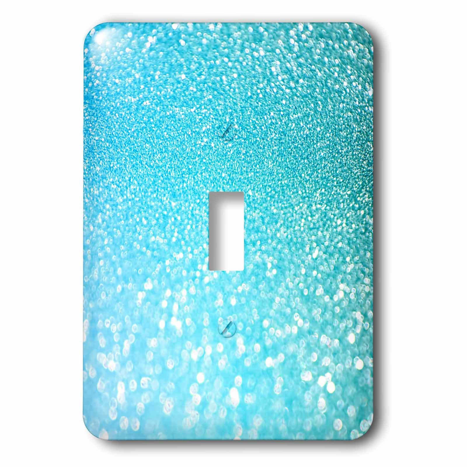 Interrupteur bleu sarcelle de luxe effet paillettes sirène 3dRose