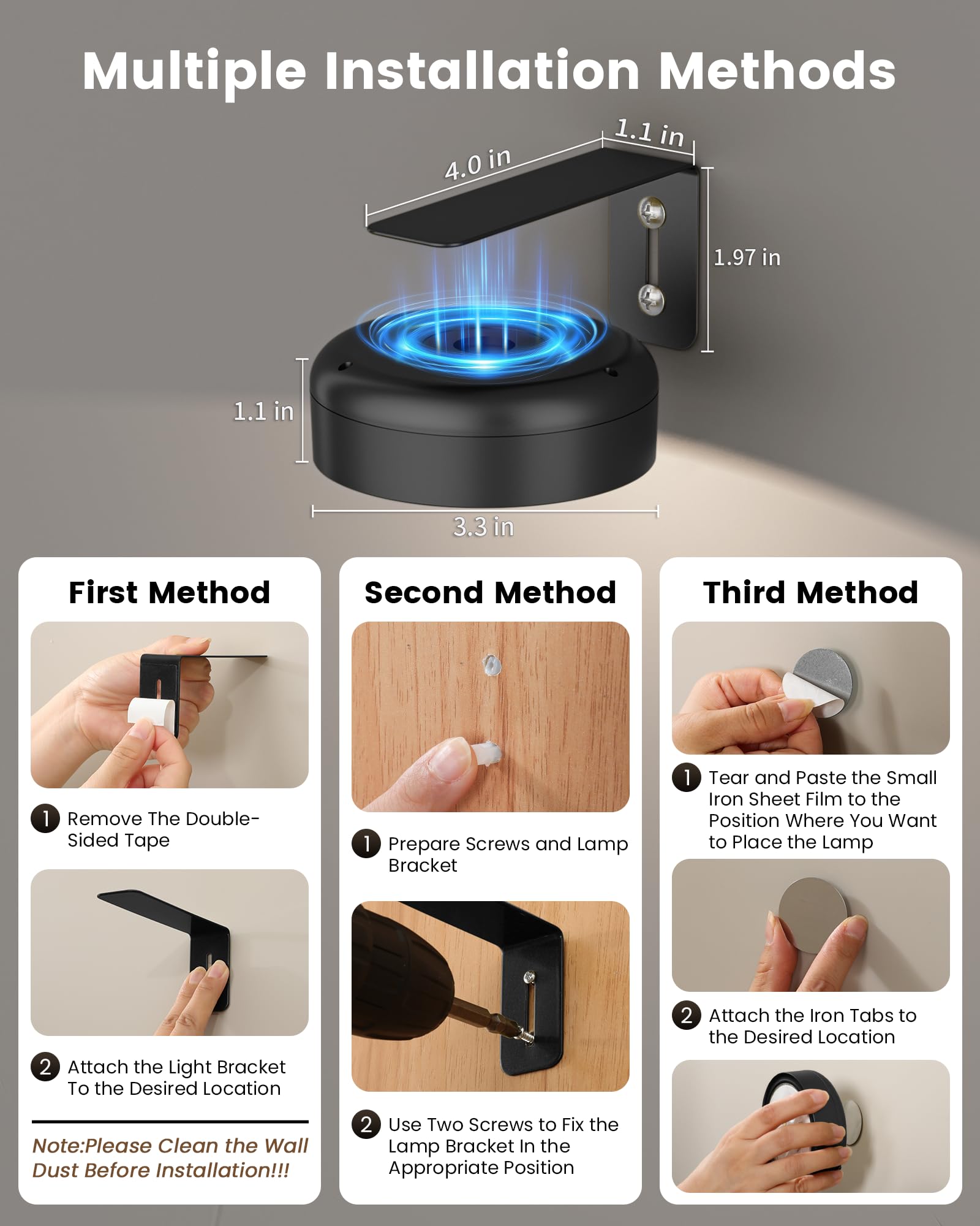 Paquete de 3 luces de imagen para pared, luces LED magnéticas recargables inalámbricas de 2000 mAh con control remoto, 3 temperaturas de color y 12 RGB, atenuación y temporizador, luz de marco