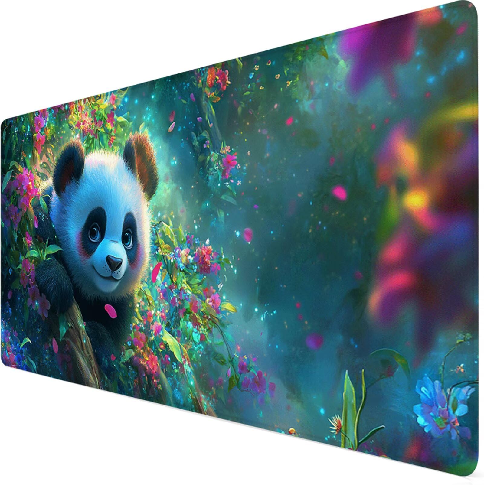 Tappetino Mouse xxl 1200x600x3mm Tappetino Mouse Panda gigante Impermeabile, Base in Gomma Antiscivolo, Maggiore Precisione e Velocità, Gaming Mousepad Esteso con Bordi Cuciti, Gamer, Fiore Y7-181