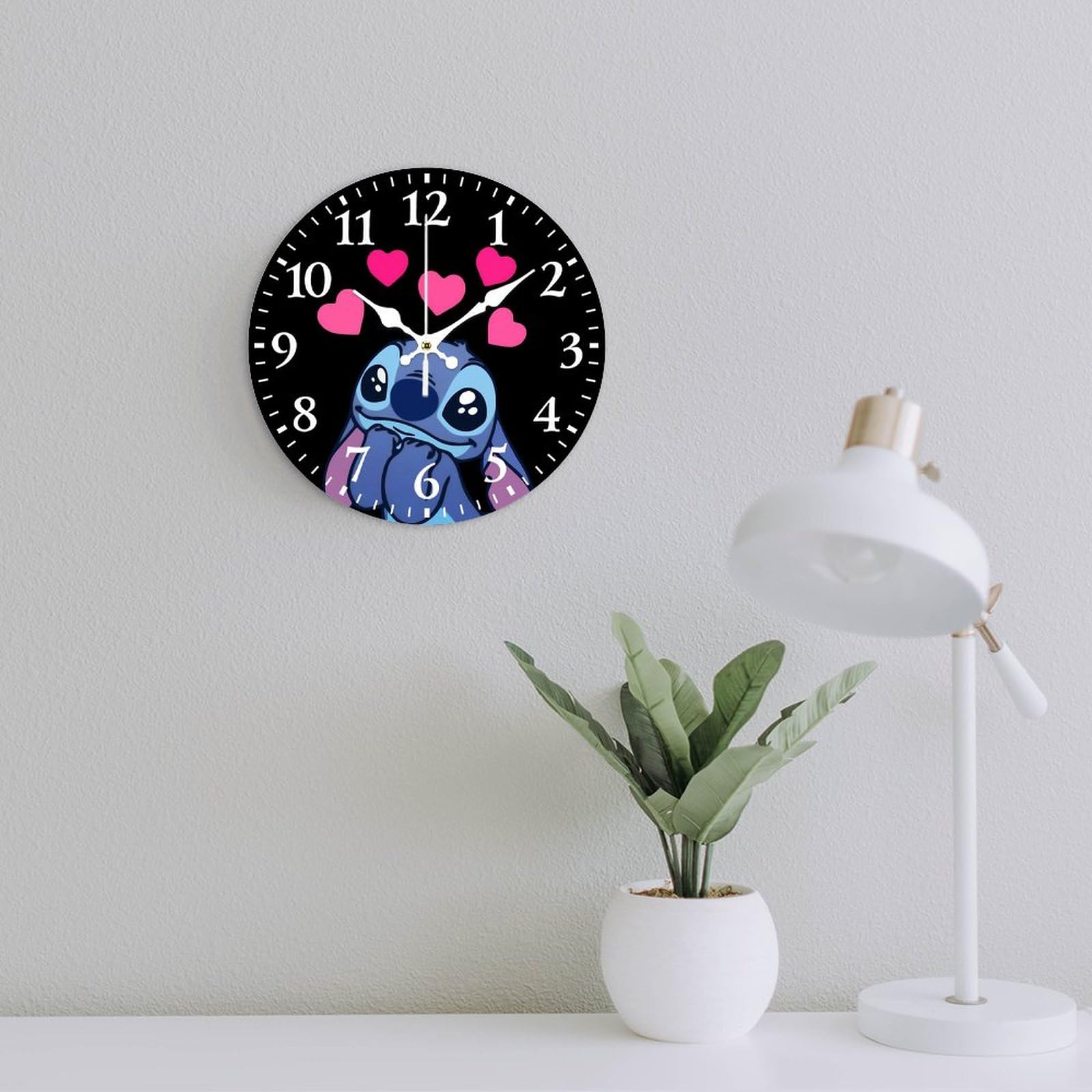 Amazon.co.jp: スティッチ 掛け時計 PVC壁掛け時計 静音 連続秒針