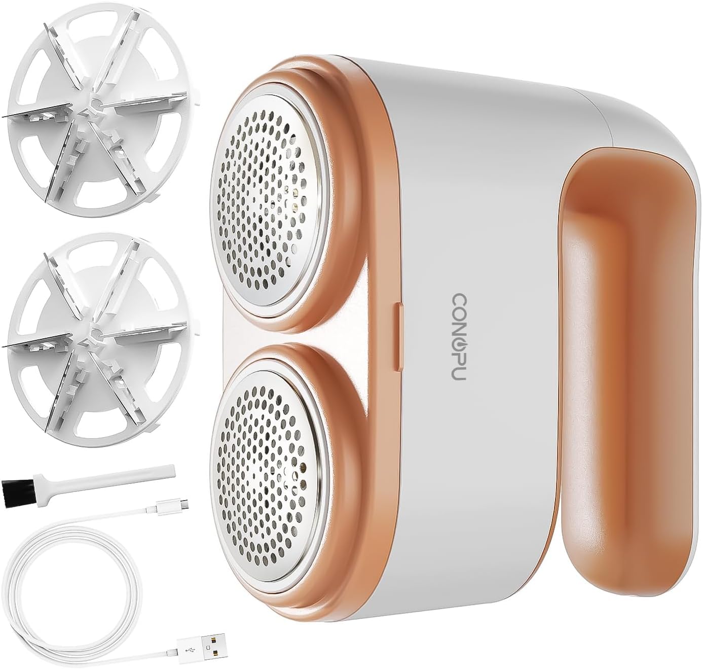 CONOPU Quitapelusas Electrico, Recargable USB-C, Potente Cuchilla de 12 Hojas de Doble Filo, Doble Cuchilla Exterior, Sin Cable, Tejido Sin Pelusa, OZM22Q02