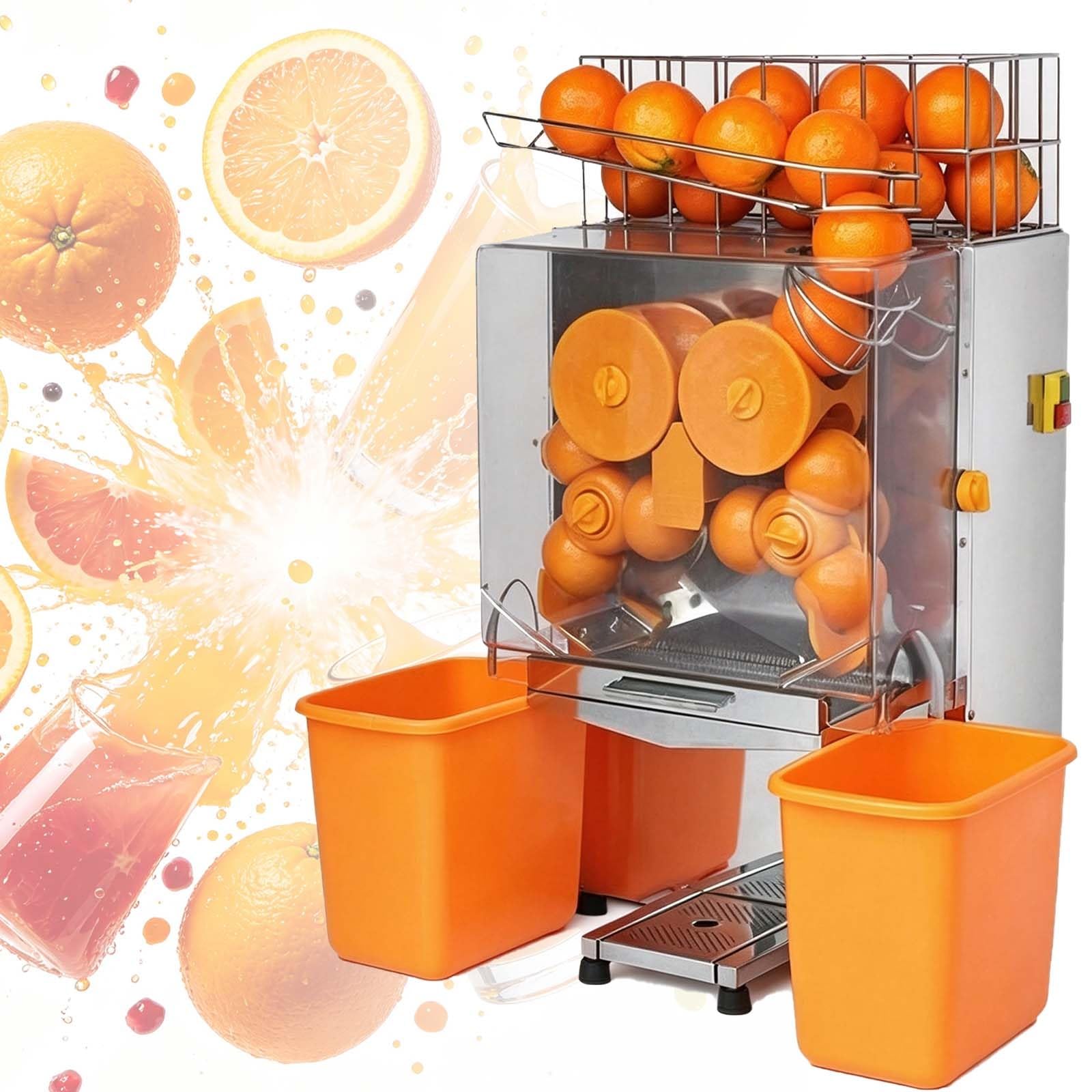 Exprimidor Automático Comercial De Frutas Y Cítricos, Eléctrico, De Acero Inoxidable, Con Un Rendimiento Del 40-50%, Capaz De Extraer 30 Naranjas Por Minuto