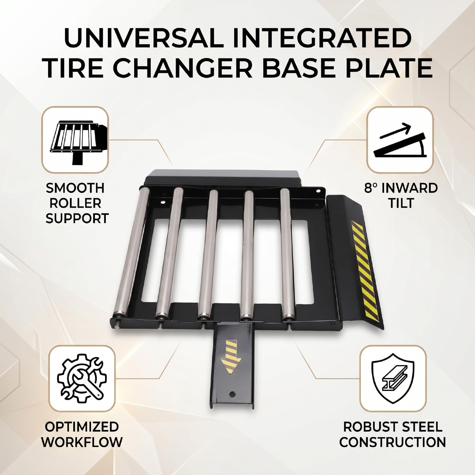 Akozon Placa Base para Cambiador de Neumáticos Soporte Universal Marchas con ángulo Inclinación hacia Adentro 8 Grados Taller Reparación Automóviles Servicio