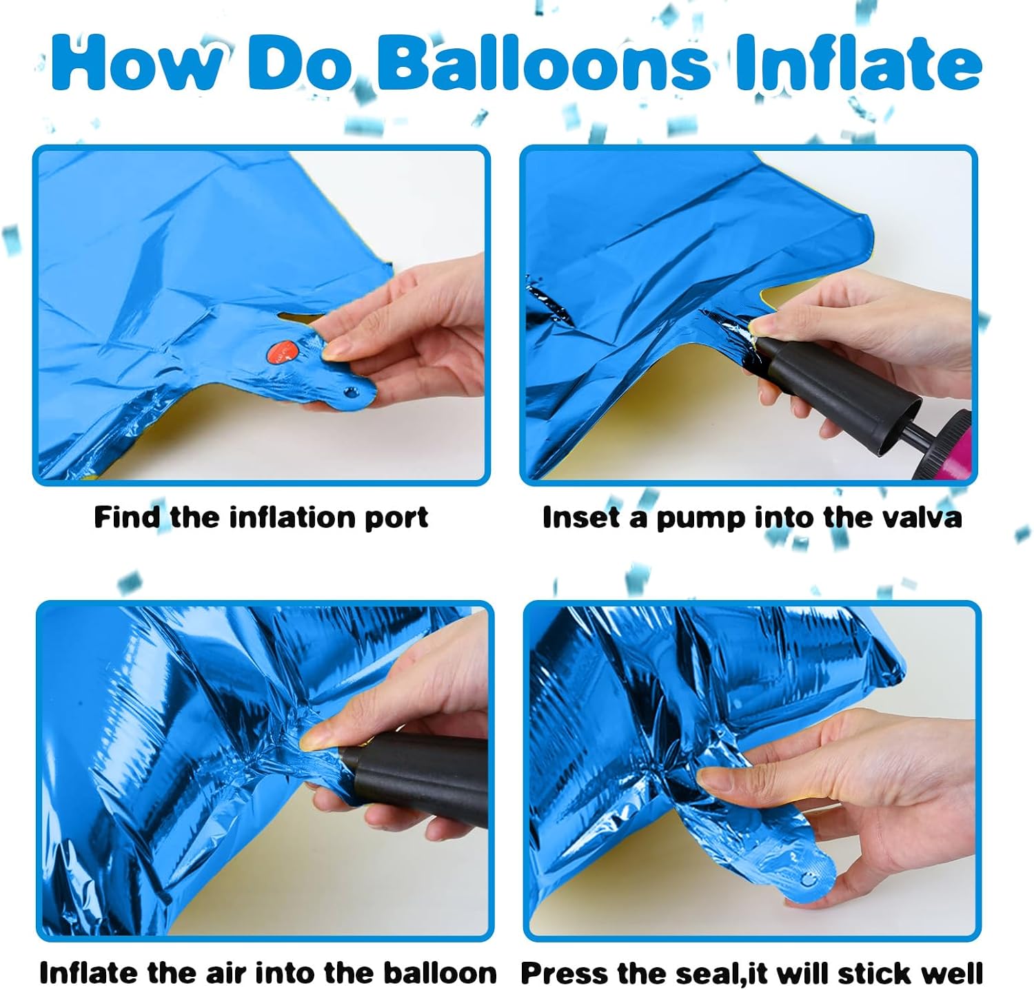 Blue Number 15 Balloons, Dark Blue Number 15 Balloon, 15 Number Balloons Set, Blue Foil Star Heart Long Balloon With For Boys man 15th 51st Birthday Party 1st 5th Baby Shower Anniversary Decorations - Image 4