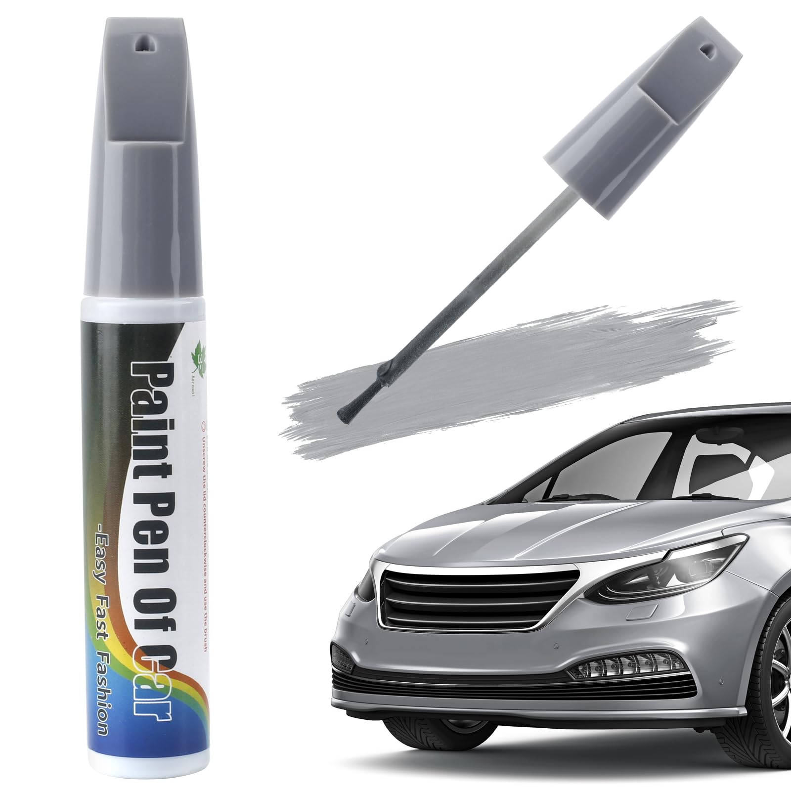 Vagcars Grey Car Touch Up Paint Pen, Scratch Repair Pen, Waterproof Fill Paint Pens, Quick & Easy Deep Scratch Remover For Various Vehicles, Car Accessories (Grey)