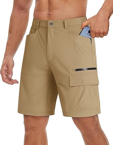 Miniatura 2 de TACVASEN Pantalones cortos de verano para hombre, secado rápido, estilo cargo, casual, trabajo, senderismo (sin cinturón)