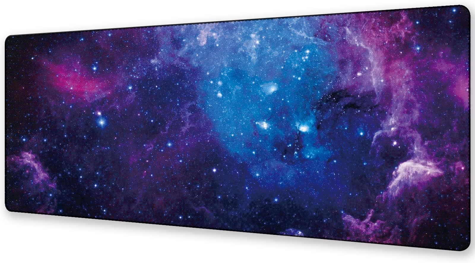 Large Gaming Mouse pad with Nonslip Base , Cute Extended Gaming Desk Decor Pad, Big Computer Keyboard Pad , Apply to Work, Game, Office, Home-Galaxy