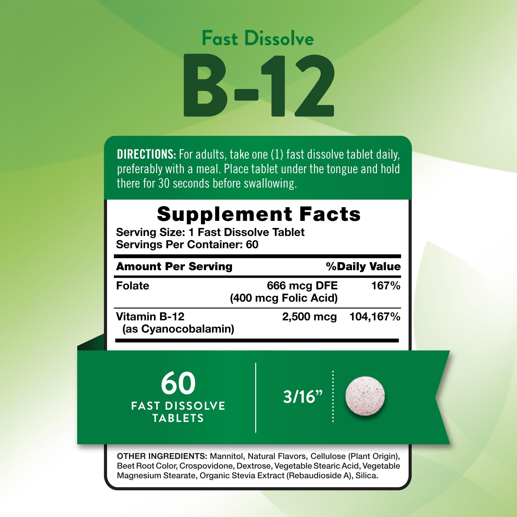 Nature's Truth B12 Vitamin | 2500 mcg | 60 Fast Dissolve Tablets — Amazon image 2