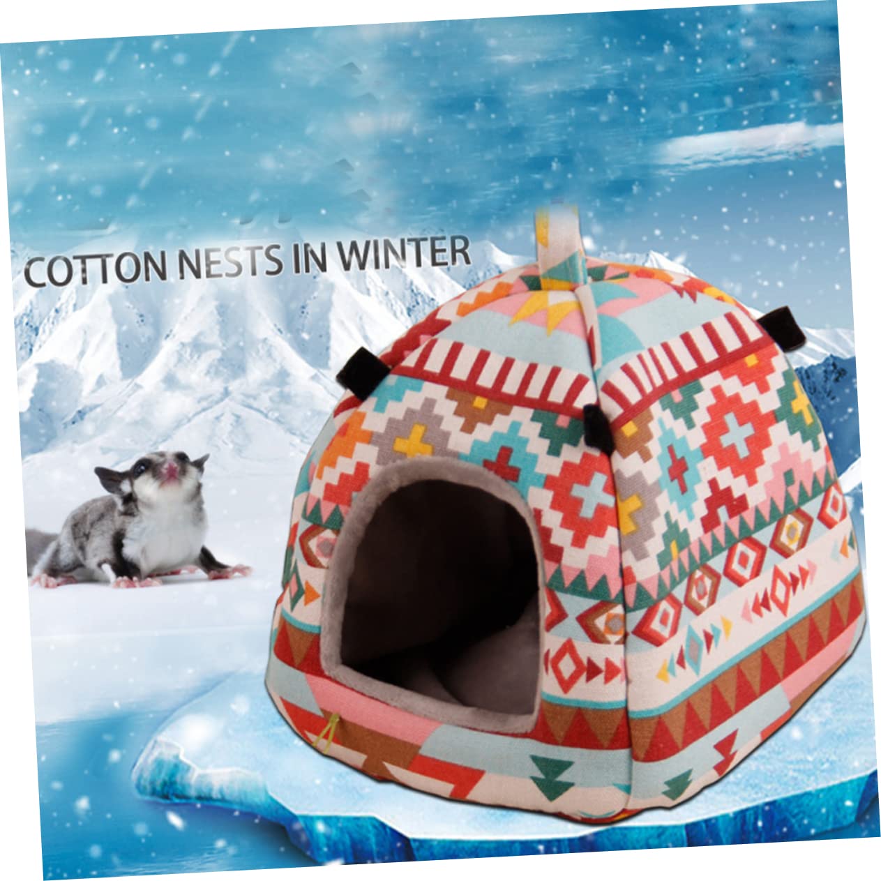 DOITOOL 3stücke Pet Warm House Für Hamster Gemütliche Hängematte Für Winter Großer Farbenfroher Camping-Zelt-Stil Für Kleintiere Wie Meerschweinchen Chinchillas Und Mehr Einfach