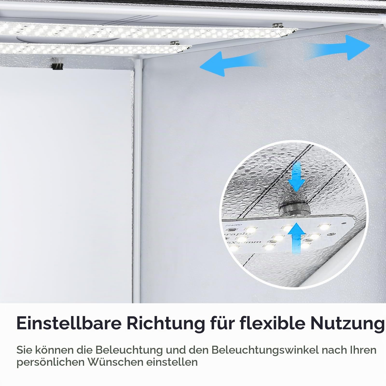 Fotostudio Lichtzelt Set, 100 x 100 x 100 cm Dimmbare Fotobox mit 384 LED-Leuchten und 3 Farbhintergründen für Fotografie