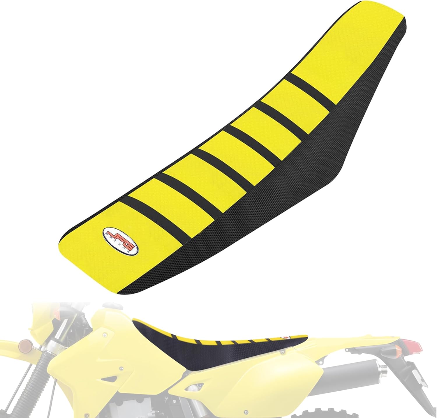 JFG Racing Dirt Bike Seat Cover for DRZ400,Motorcycle Gripper Soft Rubber Cushion Guard for DRZ400 DRZ400S DRZ400SM DRZ400E 2000-2024- Yellow