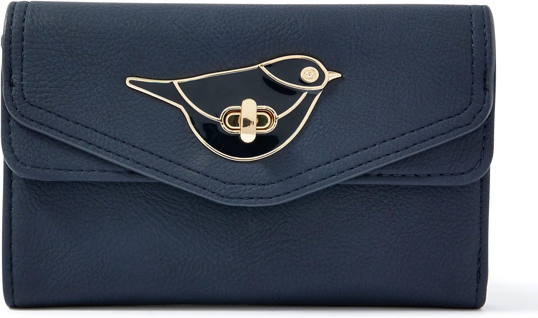 Accessorize London Women's Faux Leather Navy Enamel Chester Chubby Wallet