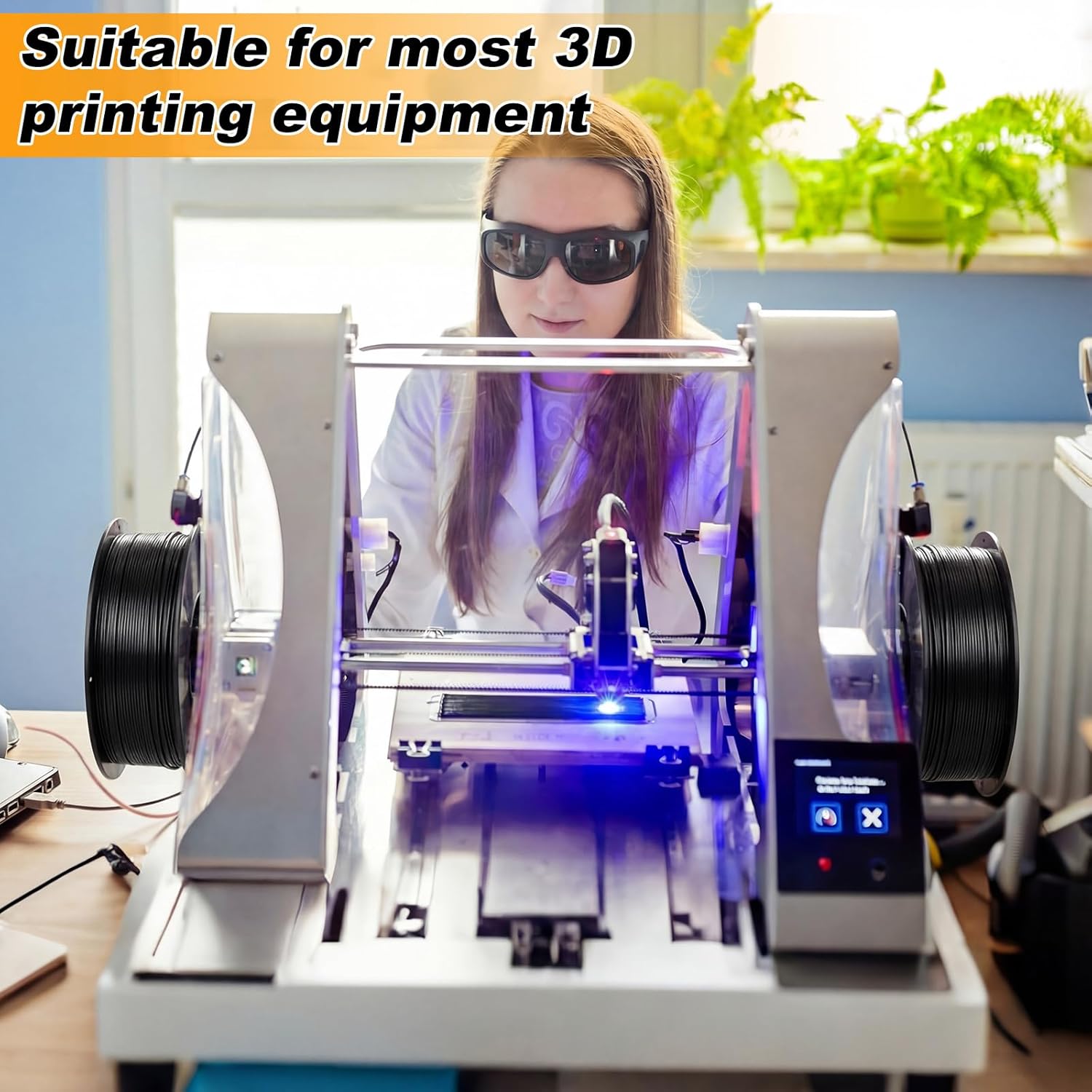 Pangda 2 Rolls PETG HF Refill Filament 1.75mm High-Speed, Easy to Print, Smooth Texture, Black PETG HF Refill Filament for Most 3D Printers, High Precision ±0.03mm, 2 kg (4.4lbs)