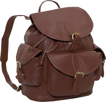 Amerileather Urban Buckle- Flap BackPack Brown