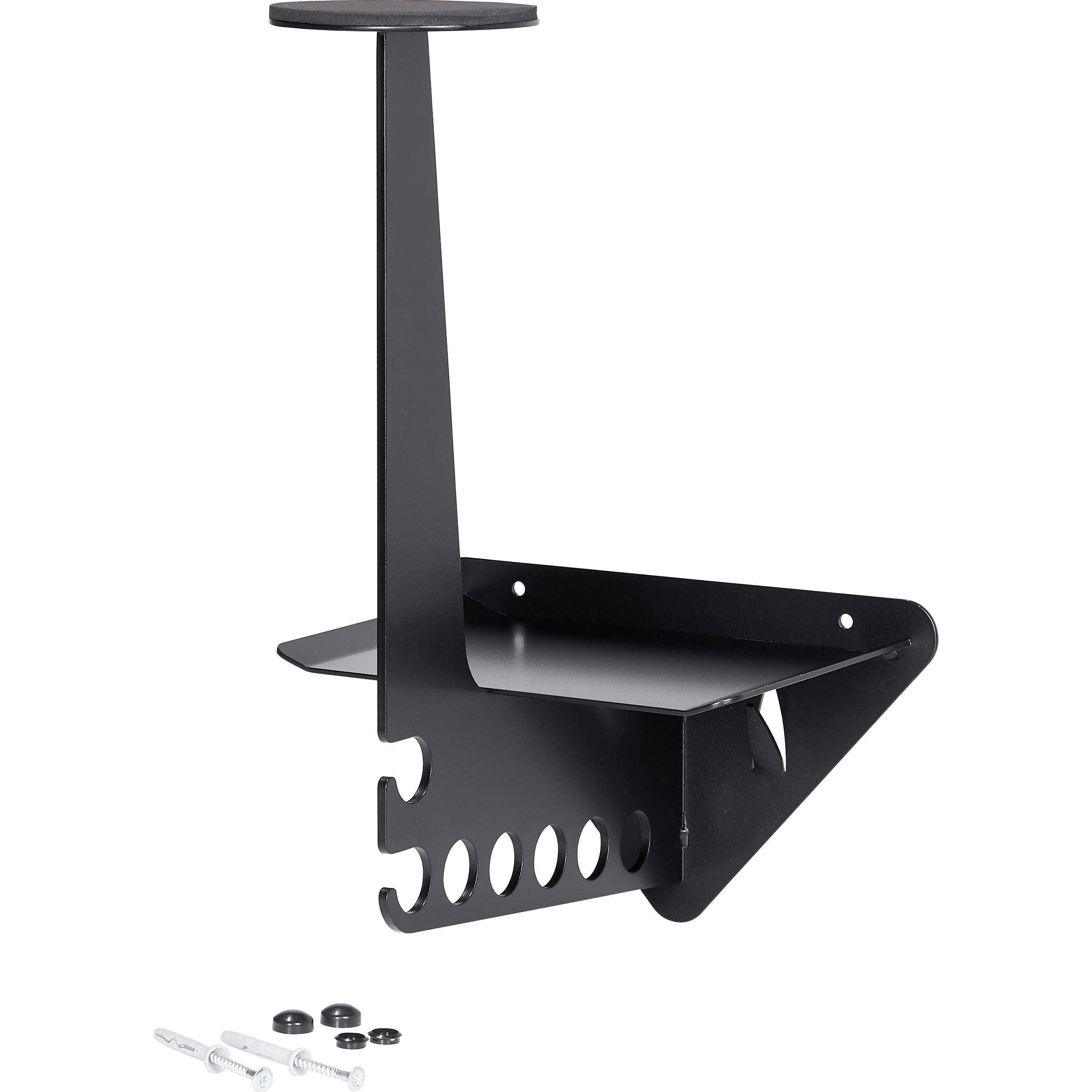 hi-Q Tools Helmgarderobe – Wandhalterung für 1-2 Helme – Schwarz – Stahl